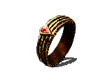 Кольцо с красным слезным камнем