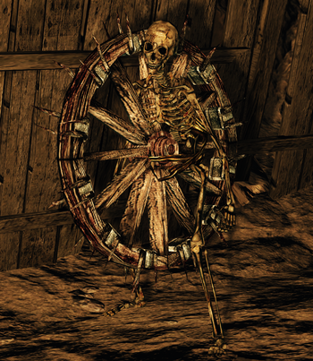 Противники в Dark Souls 2 - Скелет-колесо 