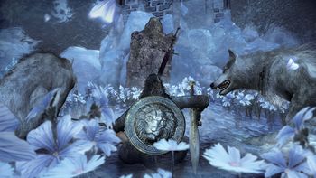 Боссы в Dark Souls 3 - Хранитель могилы чемпиона и великий волк, хранитель могилы