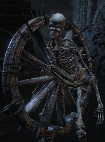 Противники в Dark Souls 3 - Скелет-колесо 