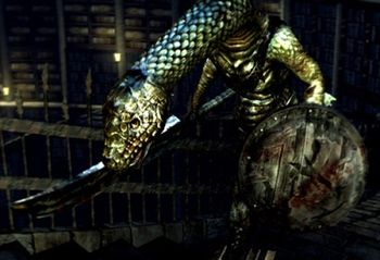 Противники в Dark Souls - Змей-солдат