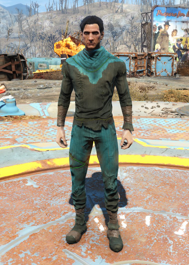 Броня и одежда Nuka-World в Fallout 4 - Яркий тёмно-зелёный костюм