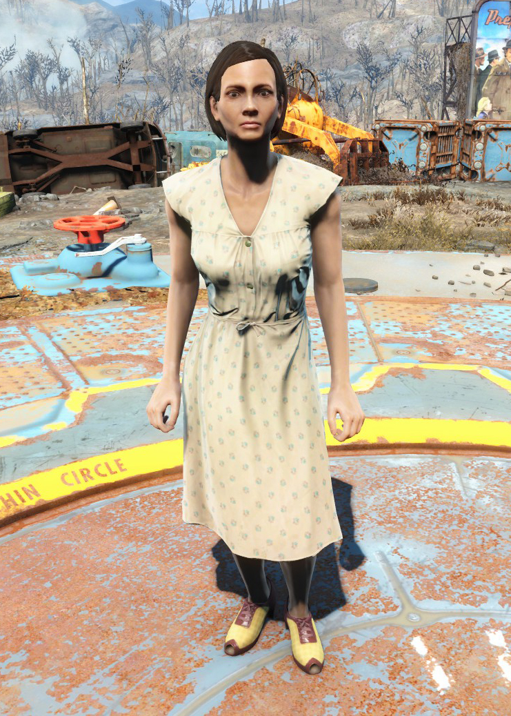 Броня и одежда в Fallout 4 - Выстиранное кремовое платье
