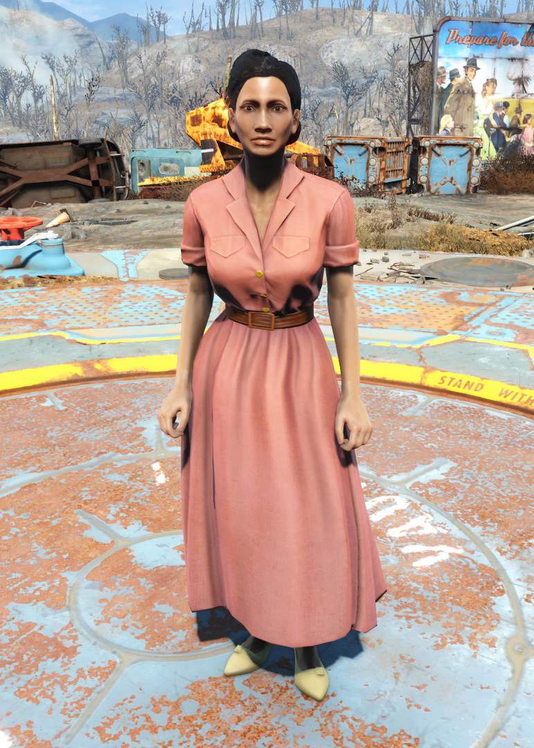 Броня и одежда в Fallout 4 - Выстиранное красное платье